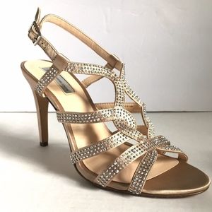 INC Rhinestone Formal High Heel Sling Back Sandals